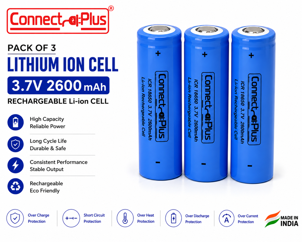 Lithium Cell 3.7V 2600 Mah (Pack of 3)